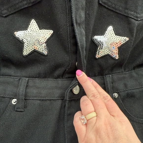 Buddy Love Black Star-Studded Jean Dress - Picture 6 of 9